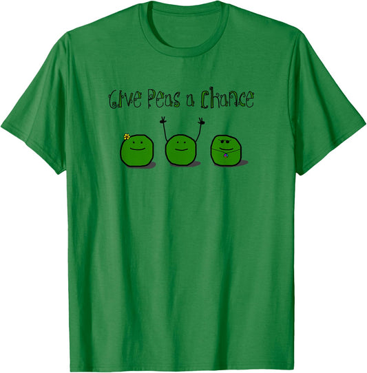Give Peas a Chance Hippy T-Shirt - T-Shirt | Irish Green