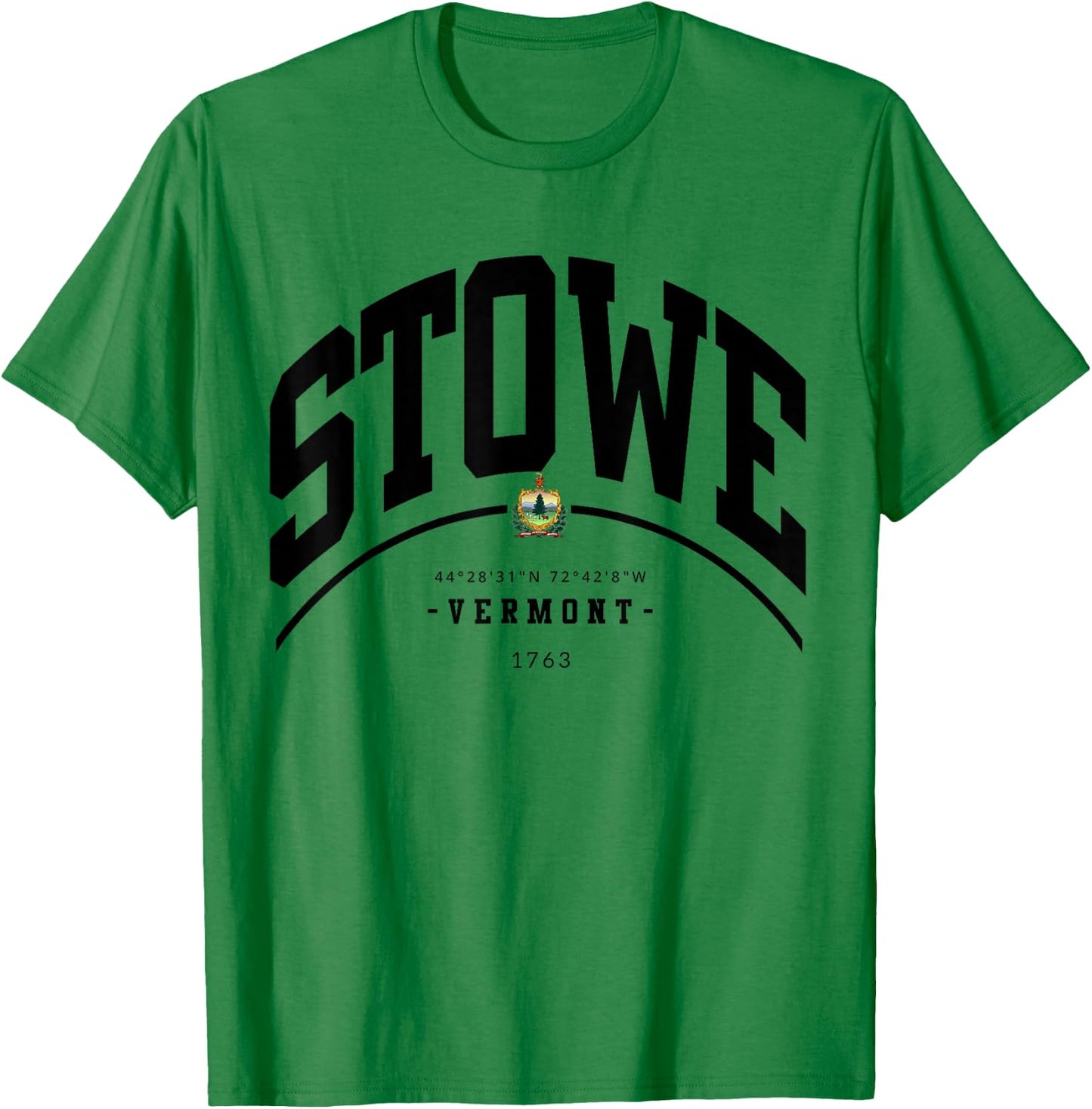 Stowe Vermont Hiking Stowe Souvenir Retro Mountain T-Shirt - T-Shirt | Irish Green