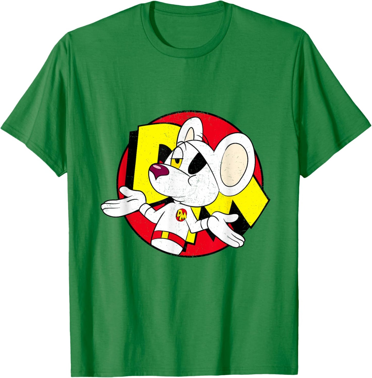 Danger Mouse Nonchalant Pose Distressed T-Shirt - T-Shirt | Irish Green