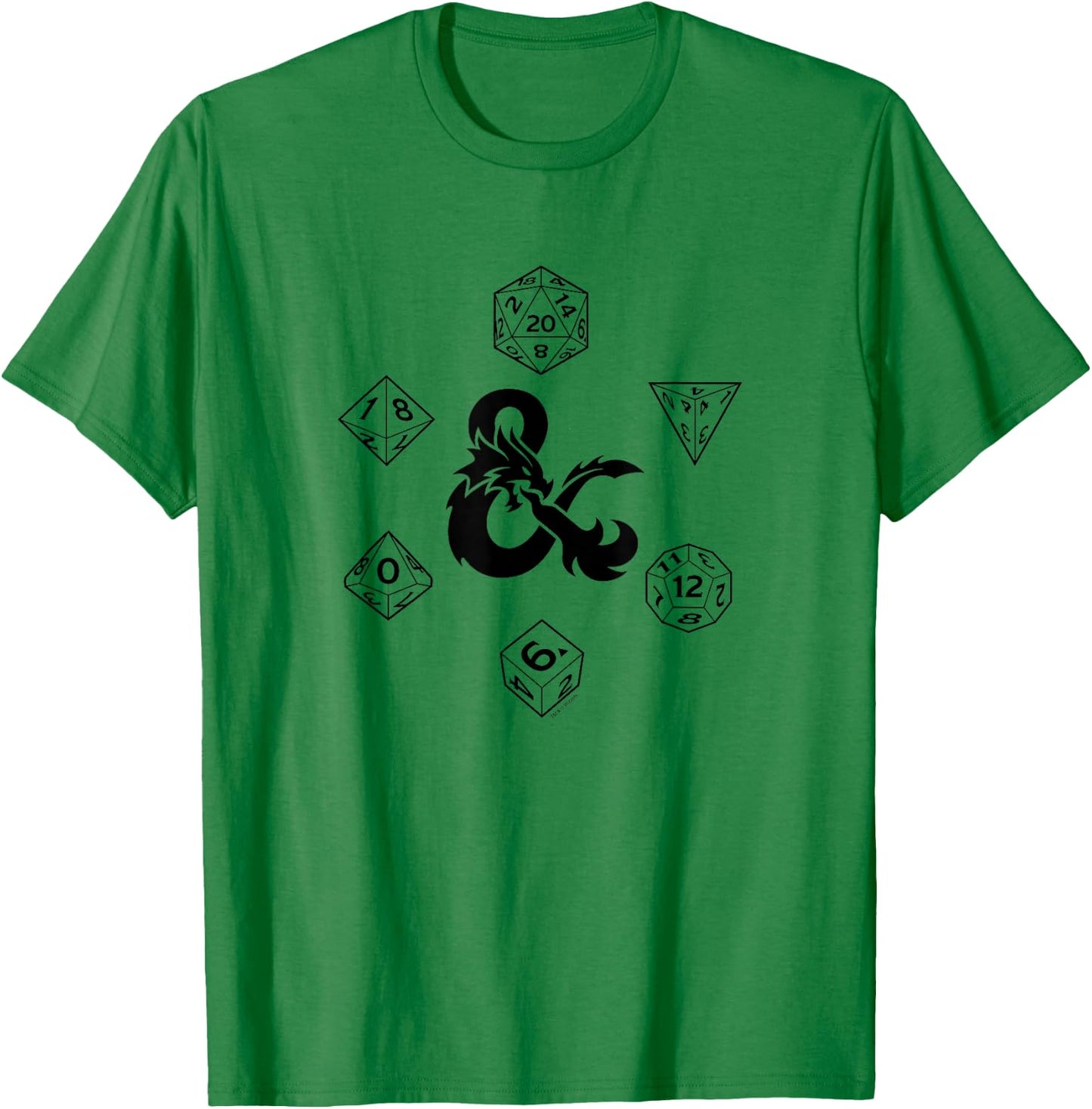 Dungeons & Dragons Hexagon Dice Circle Layout T-Shirt - T-Shirt | Irish Green