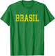 Vintage Brasil Souvenir Retro Brazil Brazilian Throwback T-Shirt - T-Shirt | Irish Green