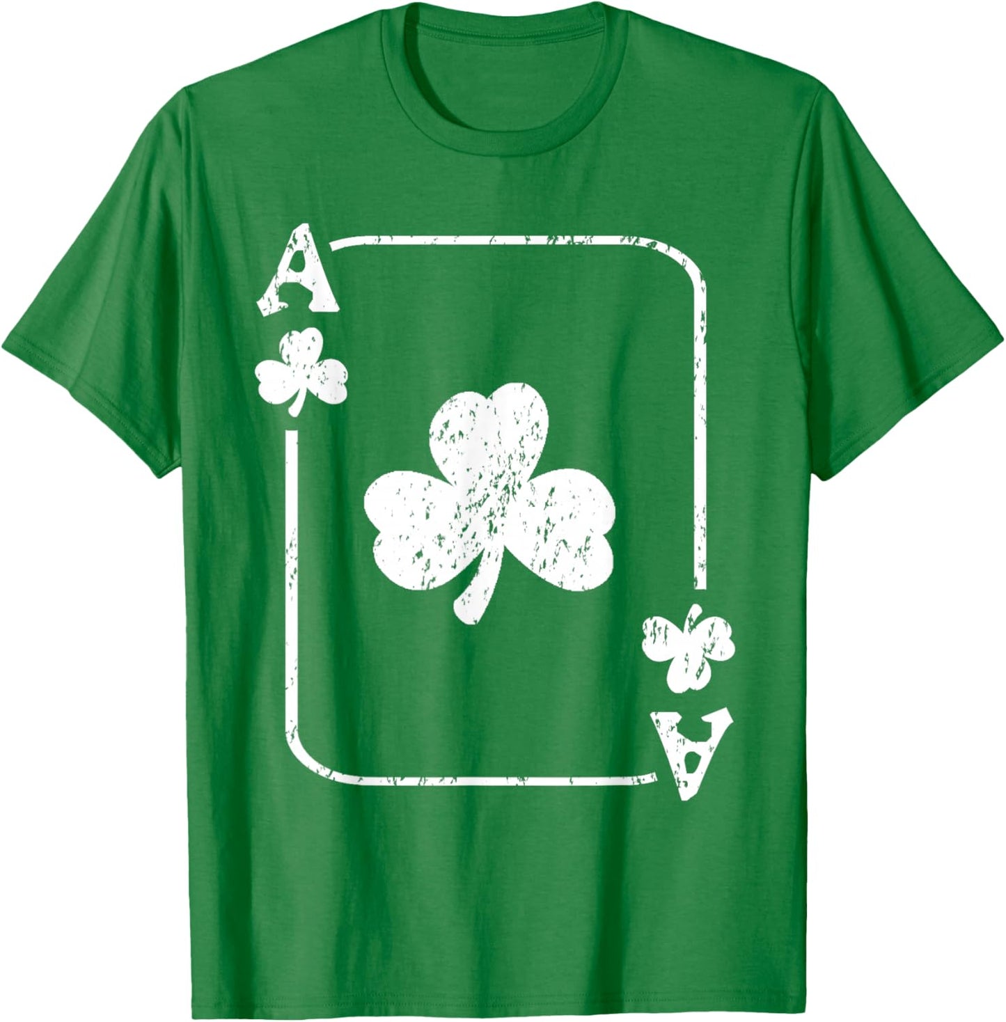 St. Patrick's Day Ace Of Shamrocks Poker Green Playing Card T-Shirt - T-Shirt | Irish Green