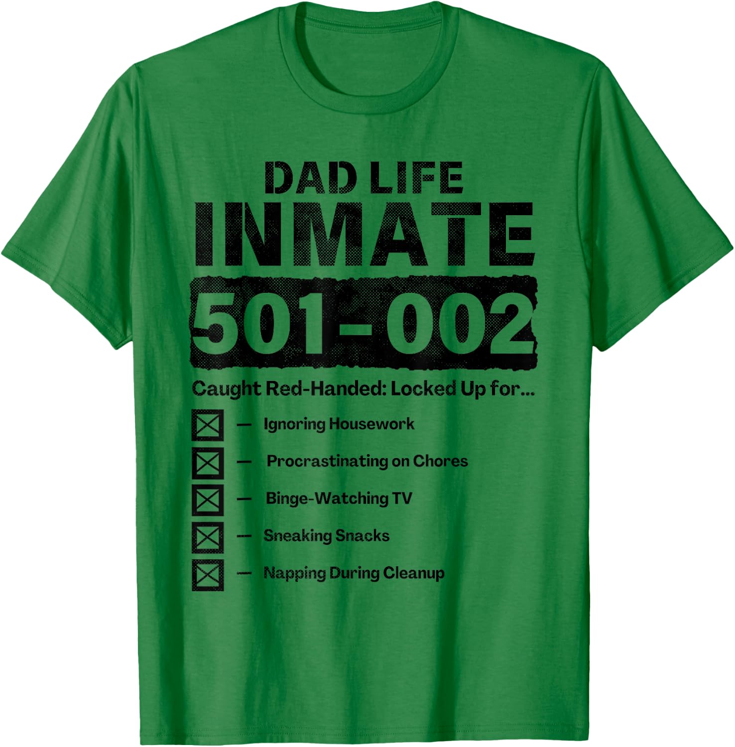 Dad Life Inmate Funny Matching Halloween Costume T-Shirt - T-Shirt | Irish Green