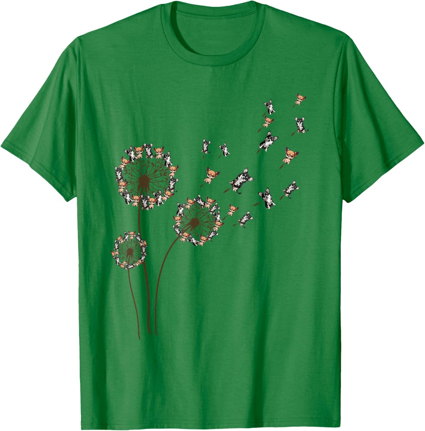 Chihuahua Dandelion Flower Dog Mom Mama T-Shirt - T-Shirt | Irish Green