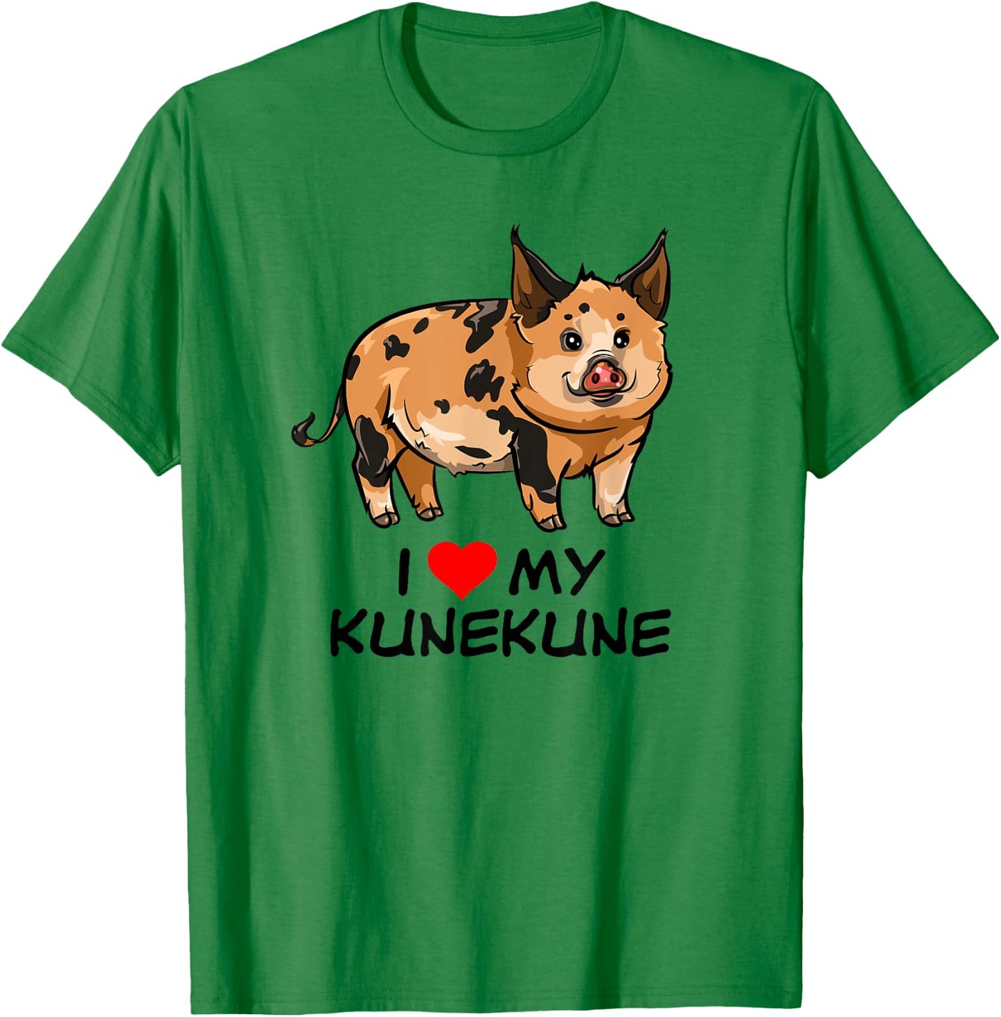 I Love My Kunekune Pig T-Shirt - T-Shirt | Irish Green
