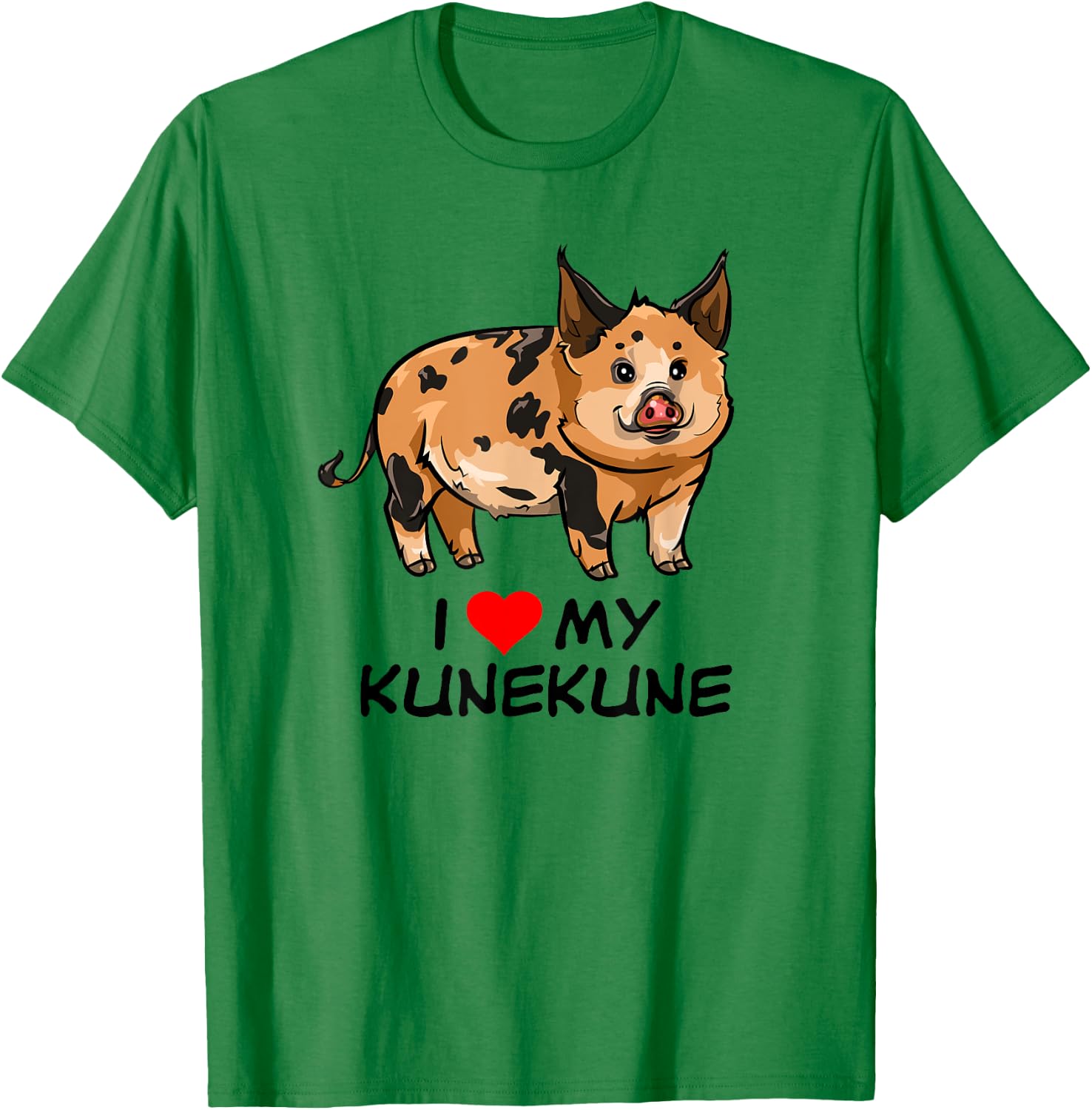 I Love My Kunekune Pig T-Shirt - T-Shirt | Irish Green