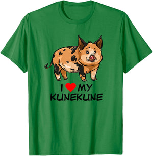 I Love My Kunekune Pig T-Shirt - T-Shirt | Irish Green