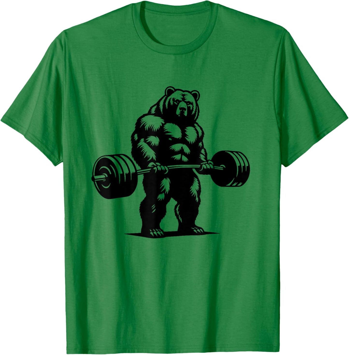 Grizzly Bear Bodybuilder Lifting Graphic Design T-Shirt - T-Shirt | Irish Green