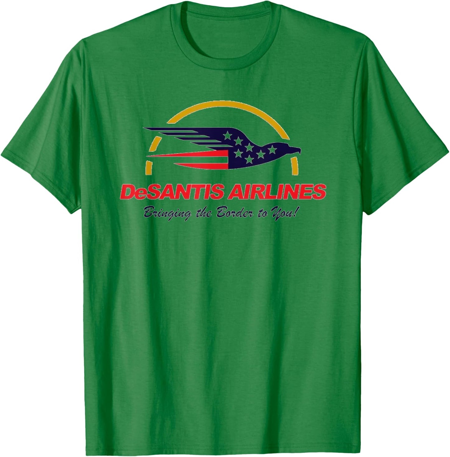 DeSantis Airlines Funny Political Meme Ron DeSantis T-Shirt - T-Shirt | Irish Green