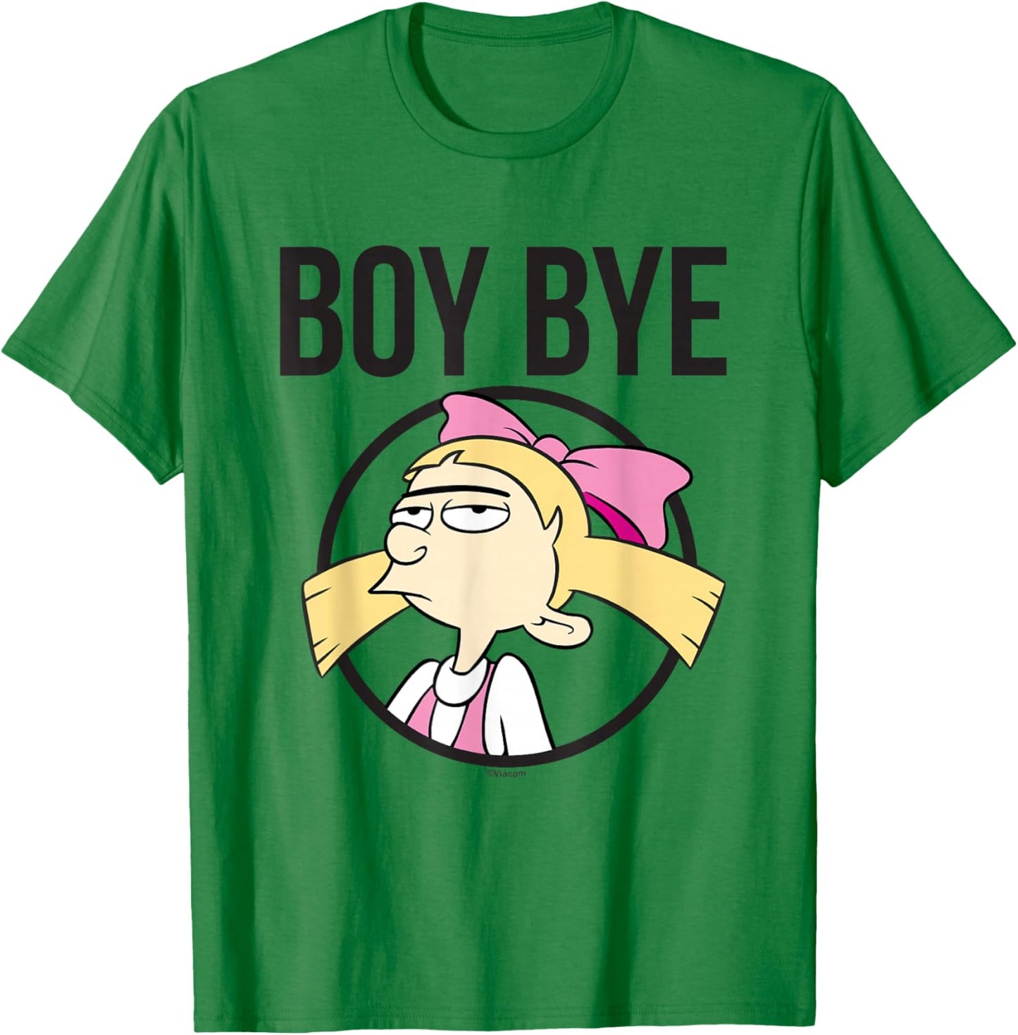 Hey Arnold! Iconic Helga Boy Bye Big Chest Portrait Frame T-Shirt - T-Shirt | Irish Green