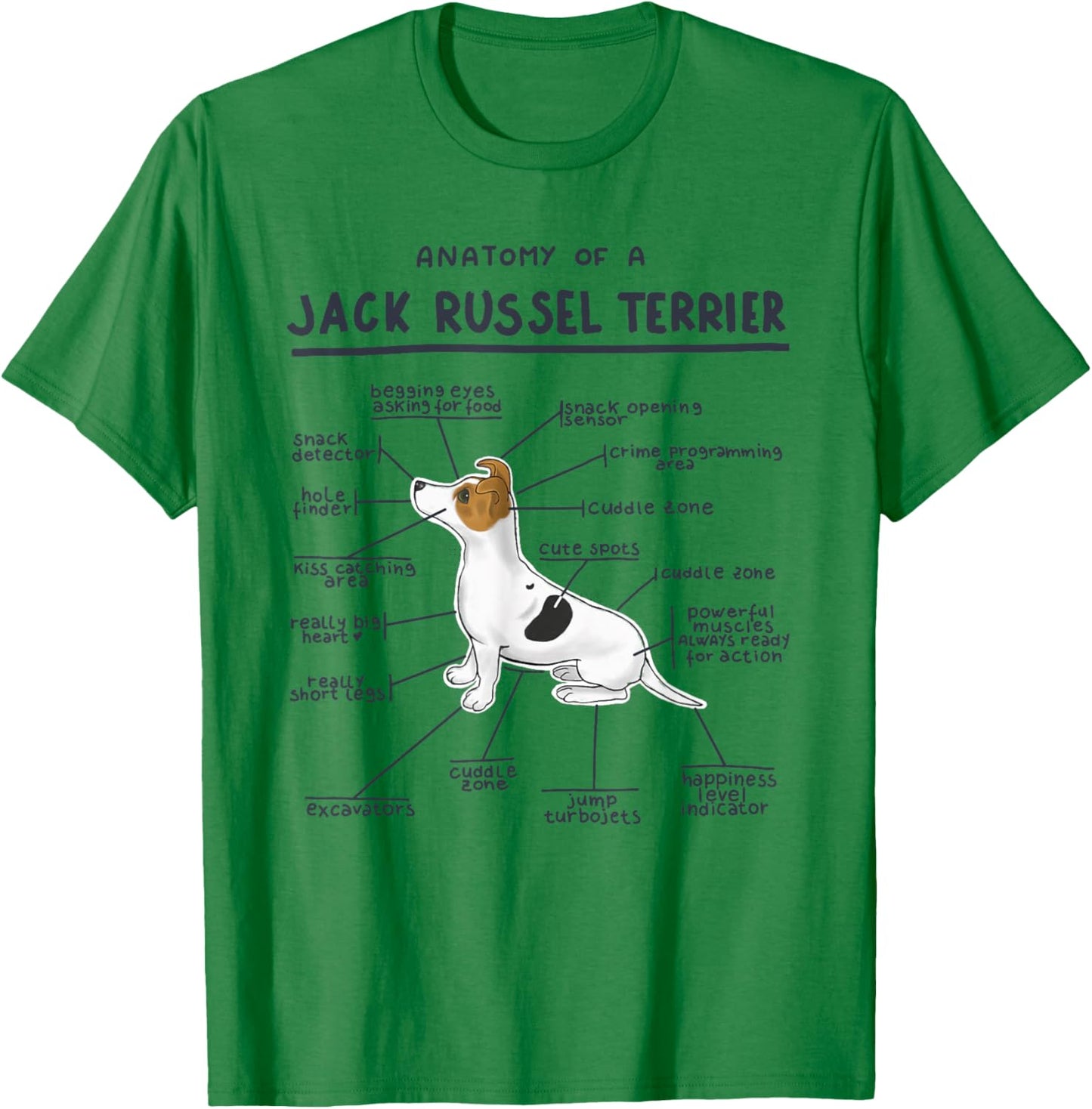 Anatomy of a Jack Russell Terrier T-Shirt - T-Shirt | Irish Green