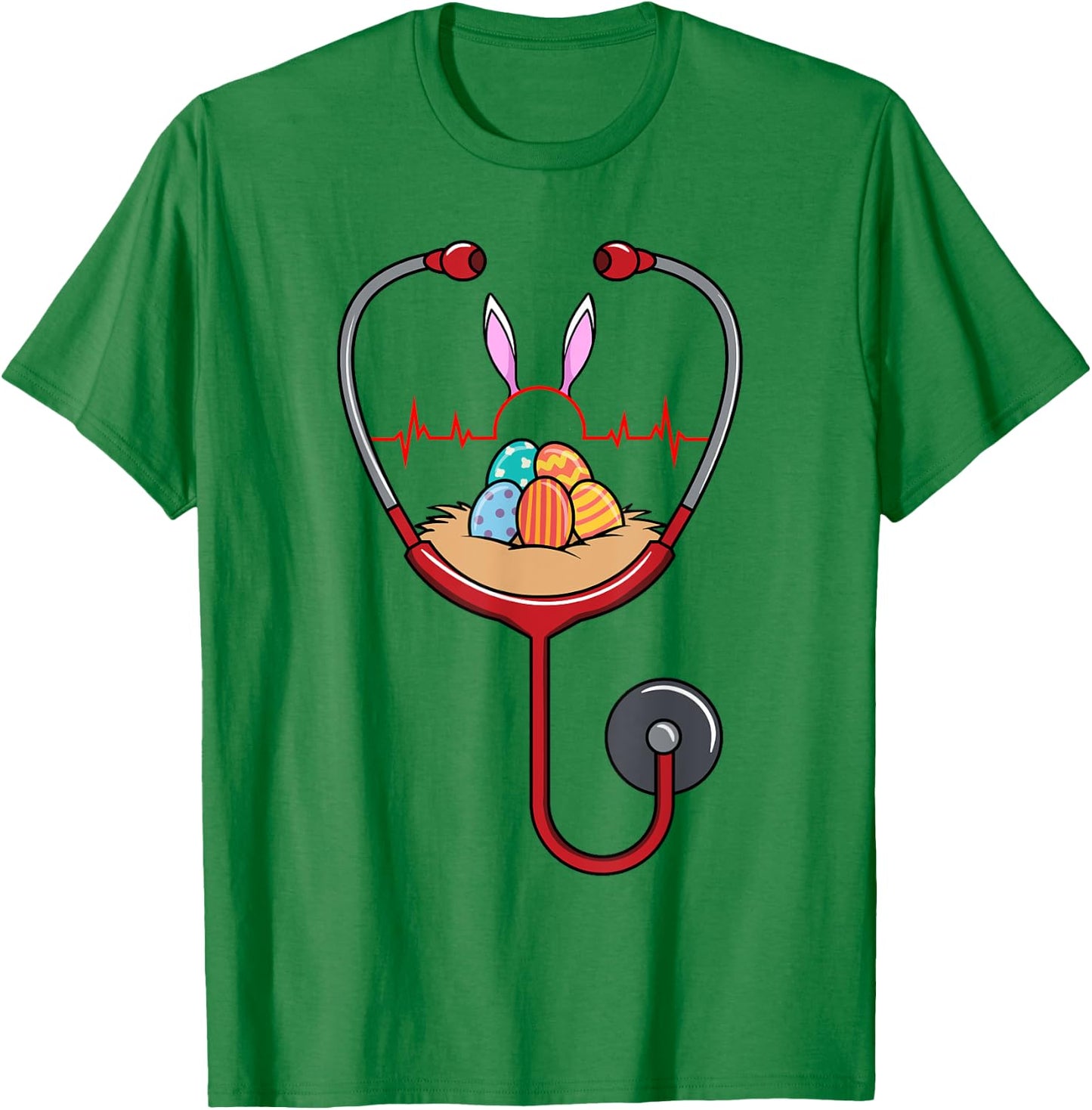 Easter Nurse Doctor Stethoscope Nurses Cute RN CNA Gift T-Shirt - T-Shirt | Irish Green