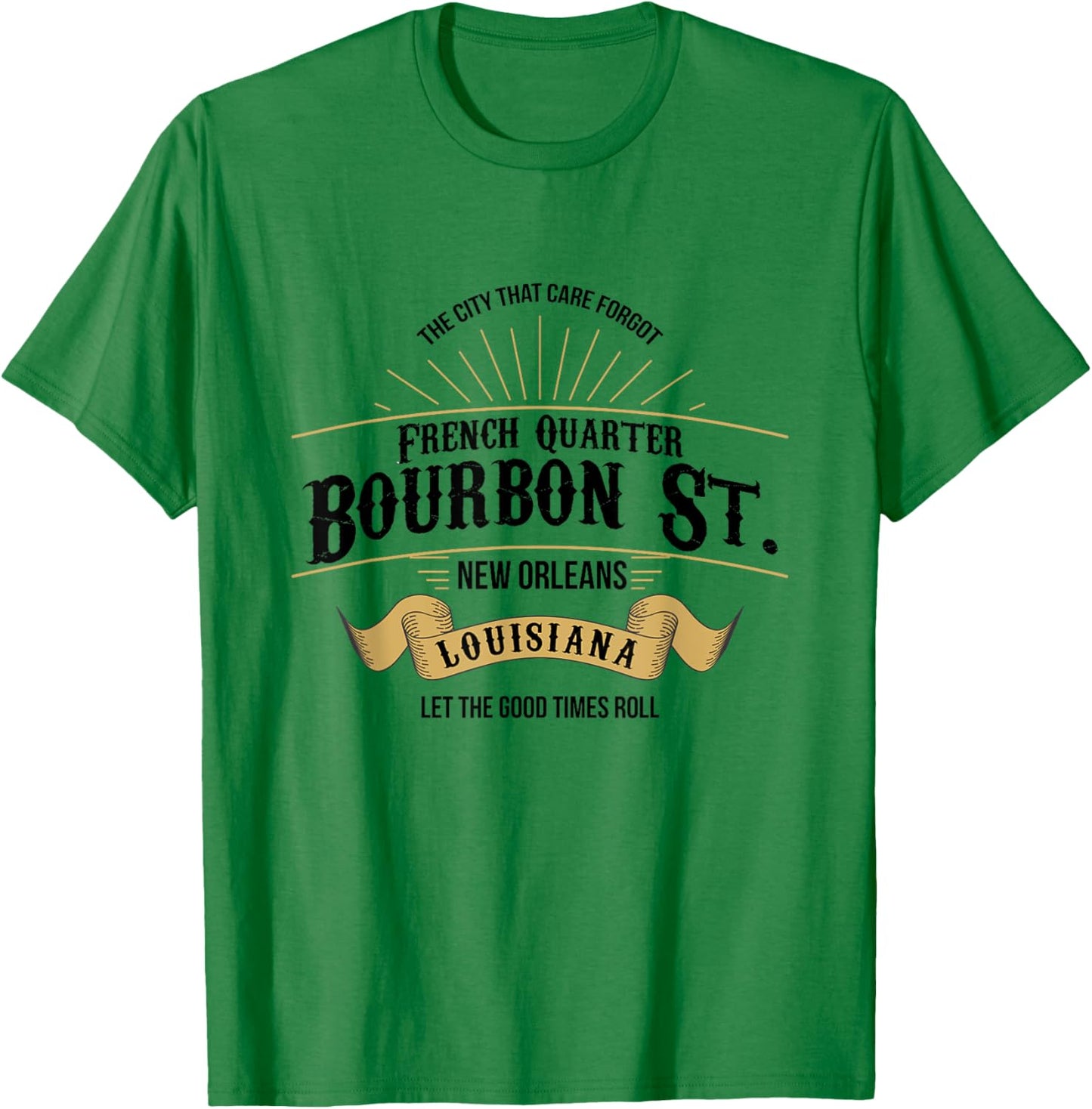 Vintage French Quarter Bourbon Street New Orleans Louisiana T-Shirt - T-Shirt | Irish Green