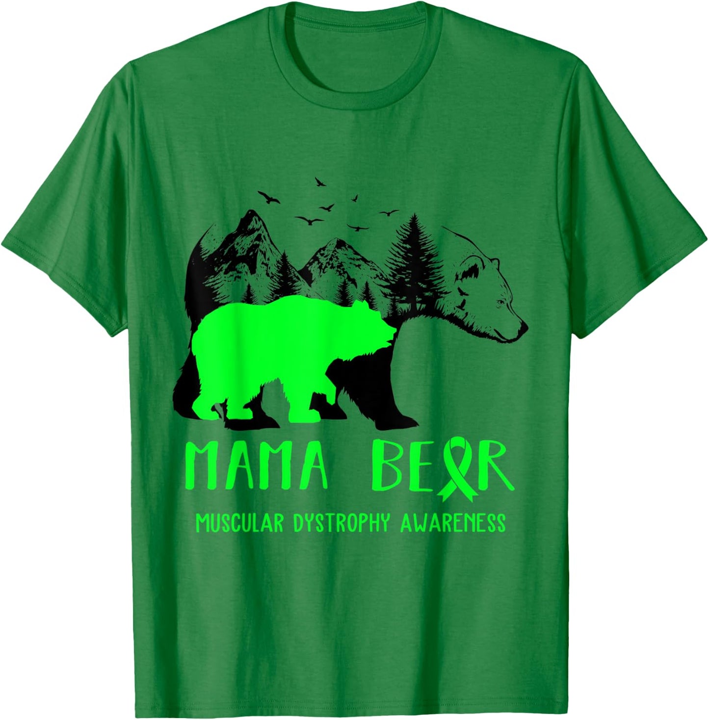 Mama Bear Muscular Dystrophy Awareness Shirt Men T-Shirt - T-Shirt | Irish Green