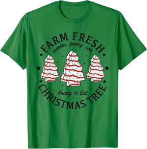 Farm Fresh Ready To Eat Christmas Tree Xmas Tree Cake T-Shirt - T-Shirt | Irish Green