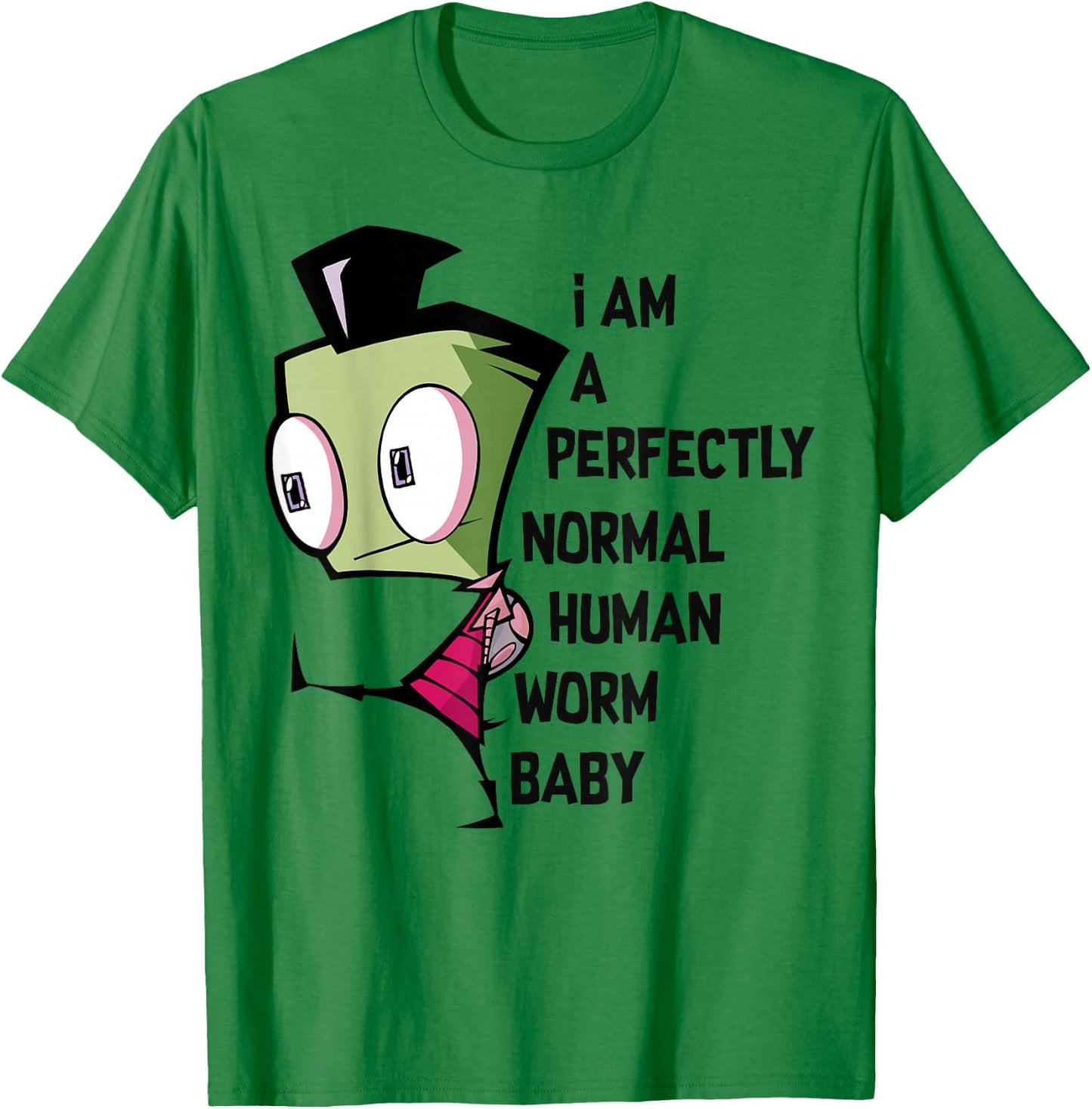 Invader Zim Perfectly Normal Human Text T-Shirt - T-Shirt | Irish Green