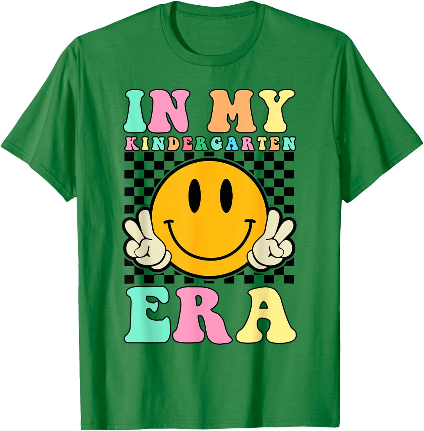 In My Kindergarten Era Retro Back To School Teacher Student T-Shirt - T-Shirt | Irish Green