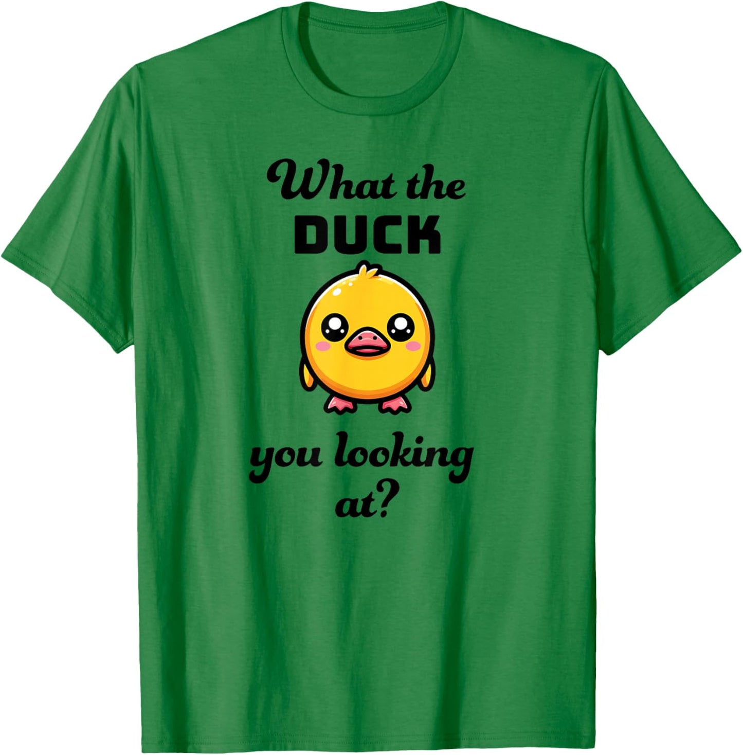 What the DUCK you looking at? Funny kawaii duck T-Shirt - T-Shirt | Irish Green