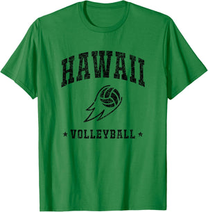 Hawaii Volleyball Vintage Gameday Retro Volleyball Lover T-Shirt - T-Shirt | Irish Green