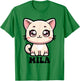 Mila Cute Kitty Cat Design for Girls Name Mila T-Shirt - T-Shirt | Irish Green