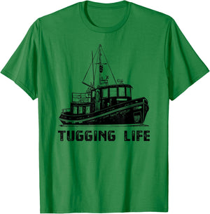 Ship Tugboat , Tugging Life Towboat Apparel T-Shirt - T-Shirt | Irish Green