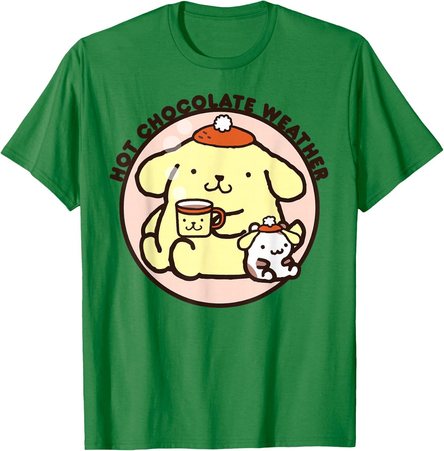 Pompompurin Hot Chocolate Weather T-Shirt - T-Shirt | Irish Green