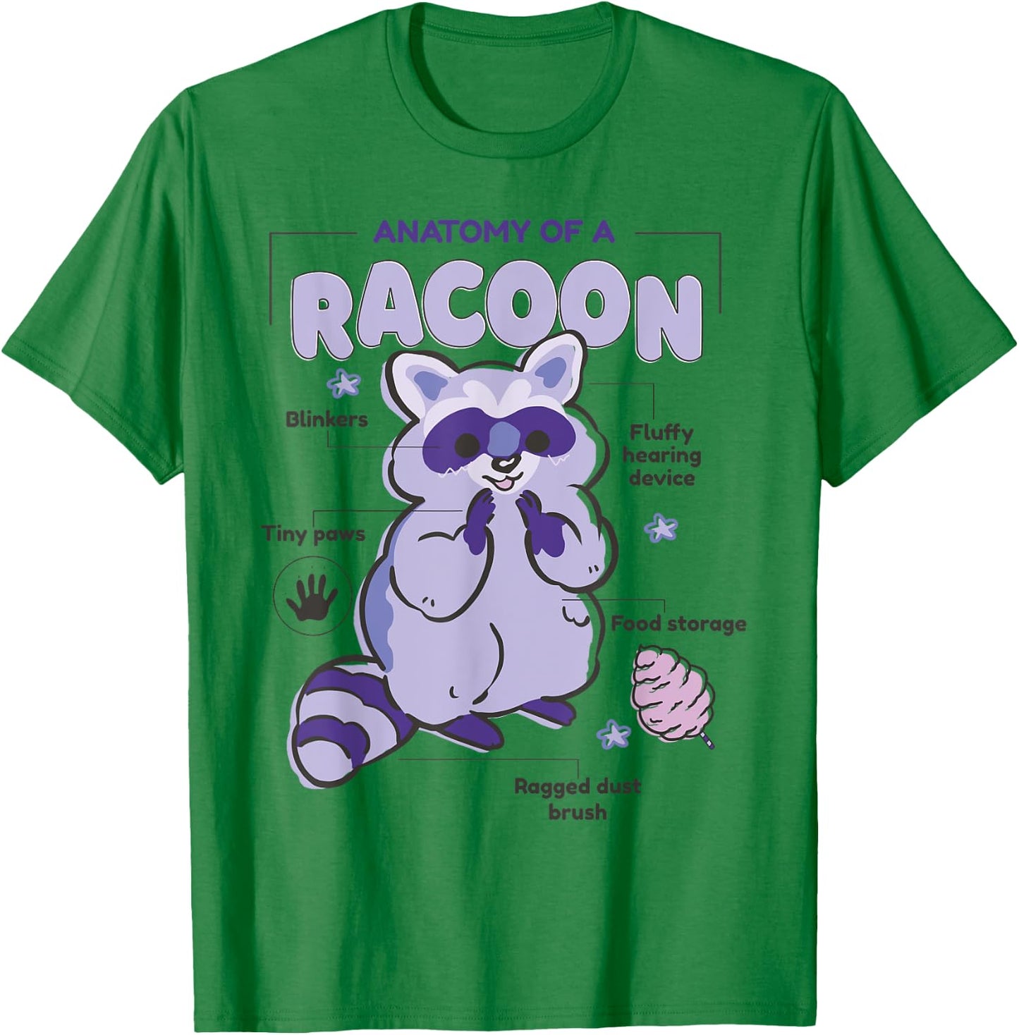 Anatomy Of A Racoon T-Shirt - T-Shirt | Irish Green