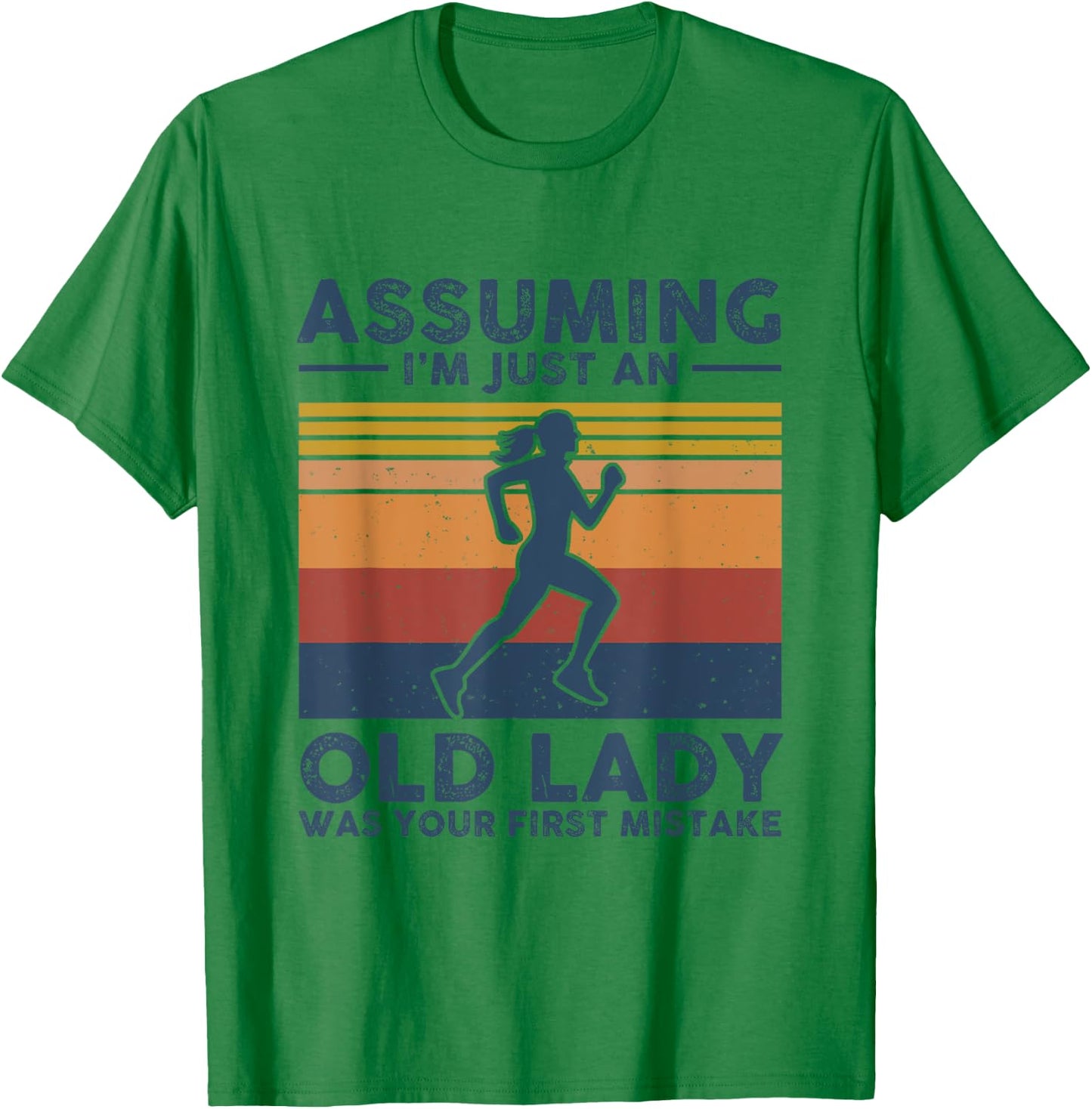 Assuming I'm Just An Old Lady Running Vintage T-Shirt - T-Shirt | Irish Green