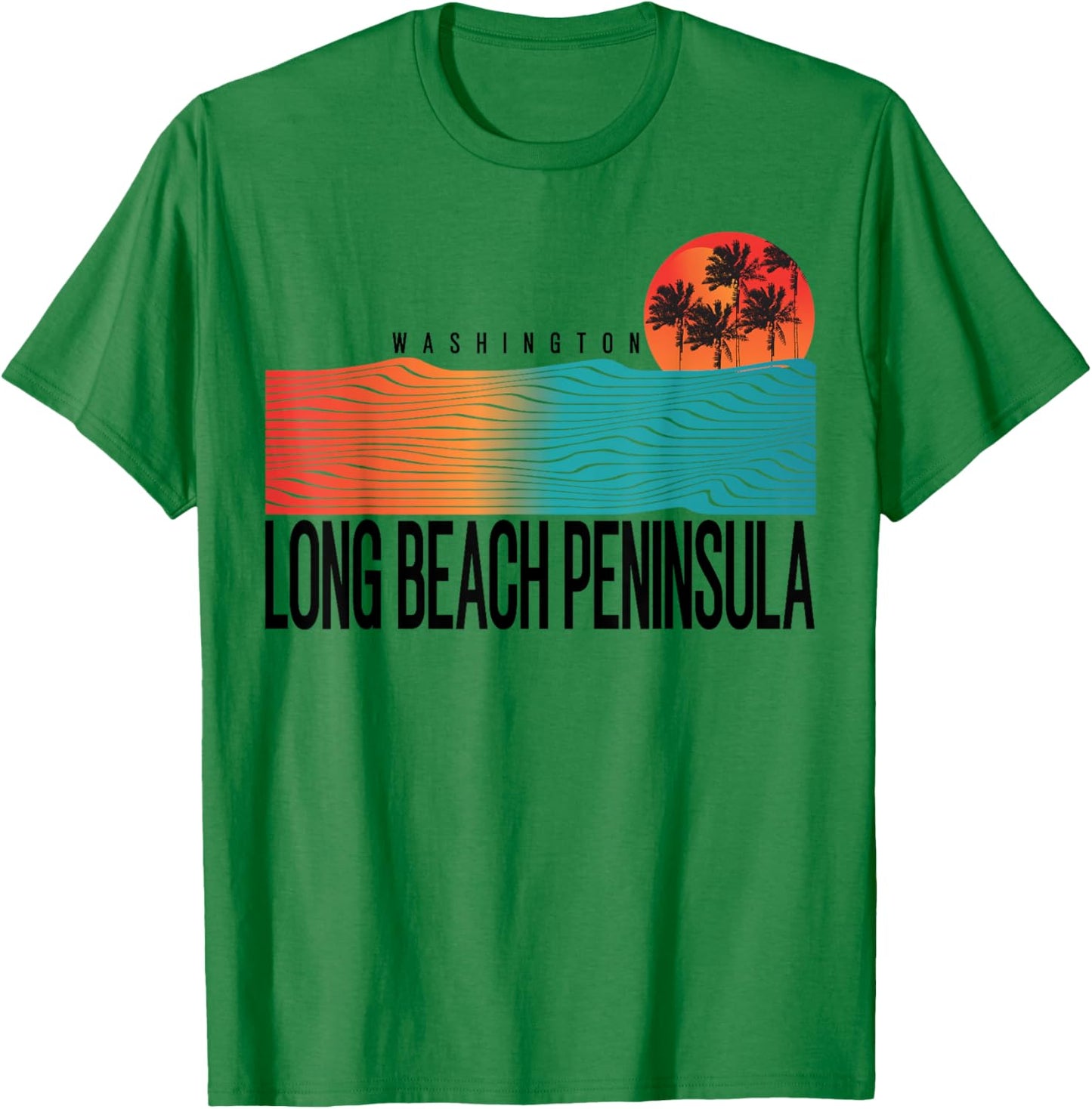 Washington Long Beach Peninsula Women Men Surfboarding T-Shirt - T-Shirt | Irish Green