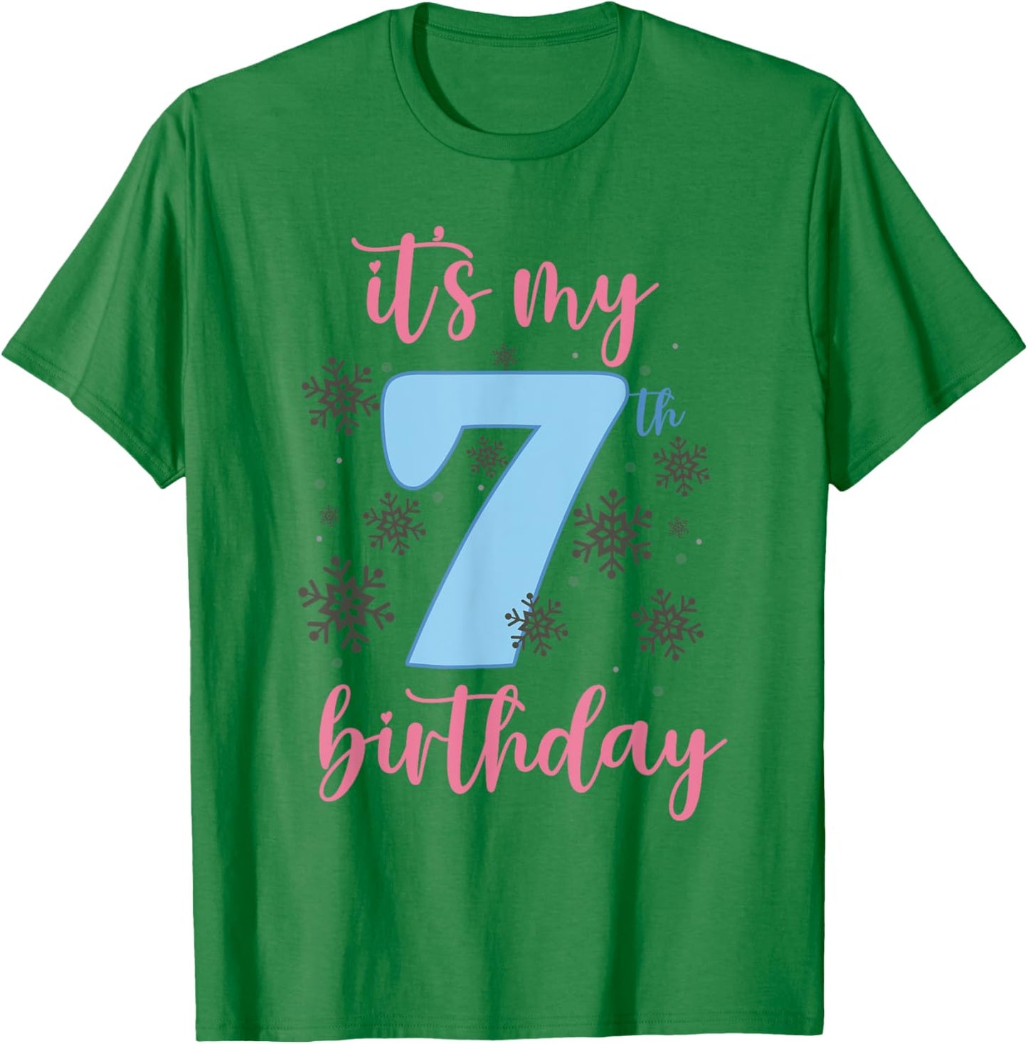 It's My 7th Birthday Snowflake Outfits For Toddler Girls T-Shirt - T-Shirt | Irish Green
