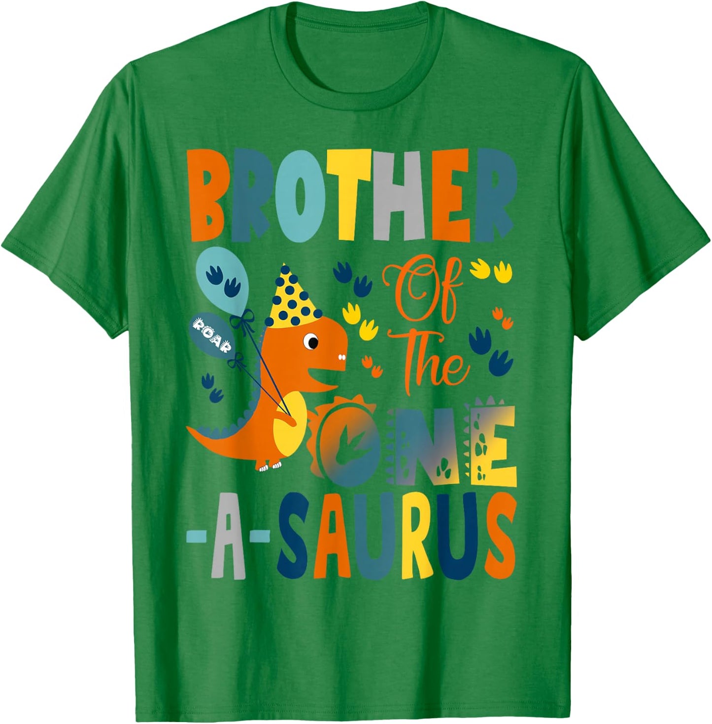 Brother of The One-A-Saurus 1st Birthday Boy Dinosaur T-Shirt - T-Shirt | Irish Green