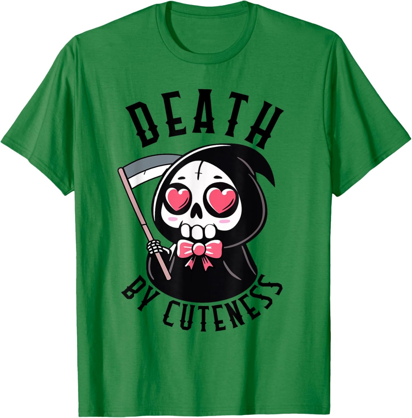 Death by Cuteness Grim Reaper Creepy Cute Pastel Goth T-Shirt - T-Shirt | Irish Green