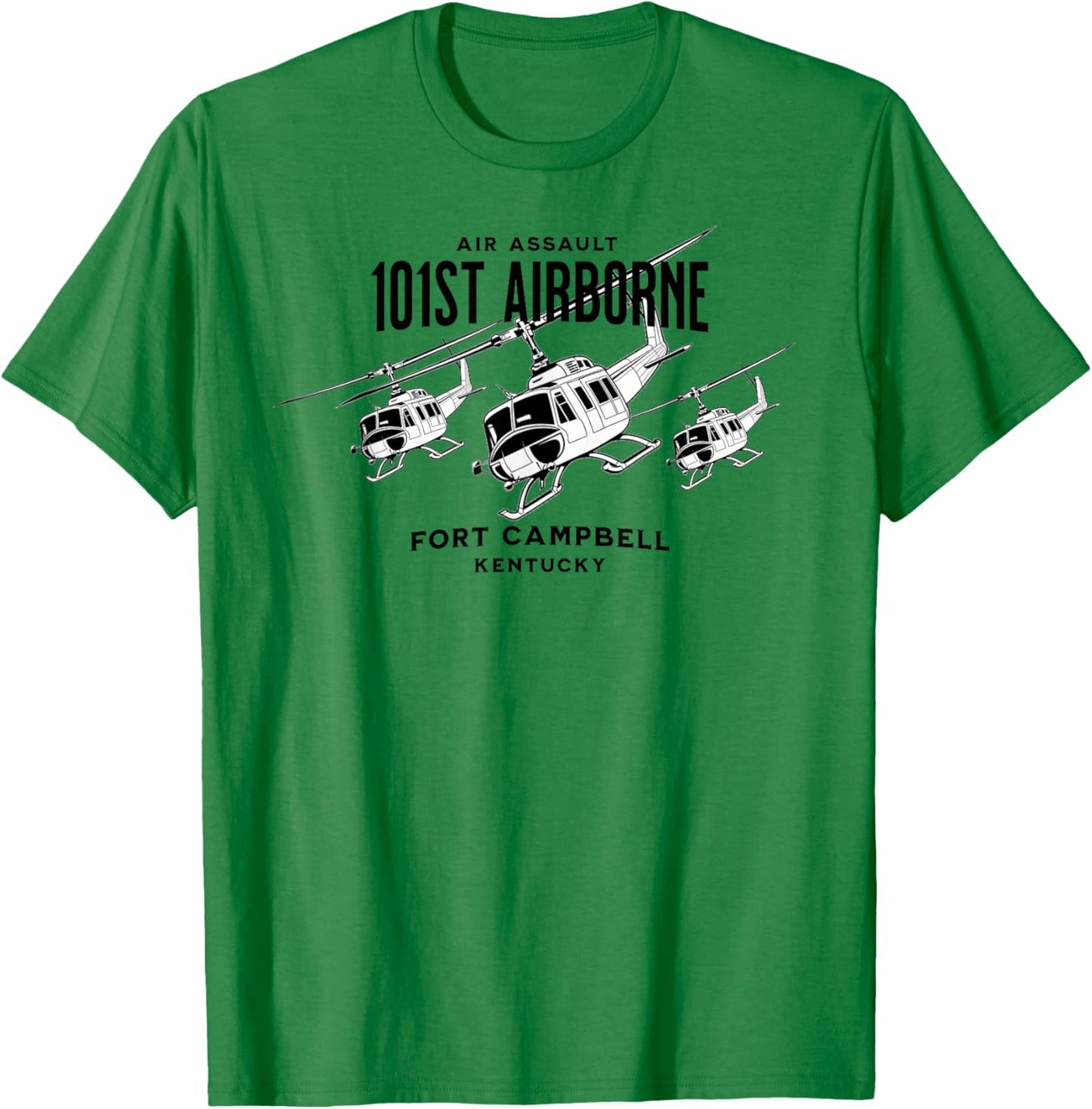 101st Airborne Fort Campbell Kentucky Air Assault Helicopter T-Shirt - T-Shirt | Irish Green