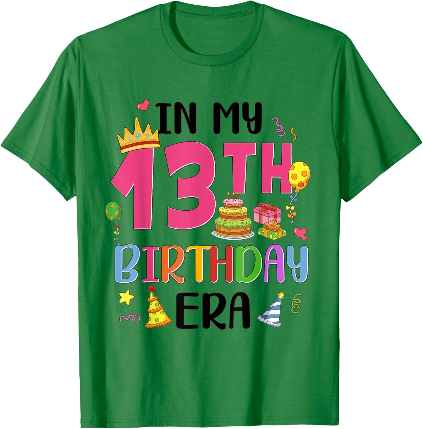 13 Years Girl Official Teenager Birthday 13th Birthday Girls T-Shirt - T-Shirt | Irish Green