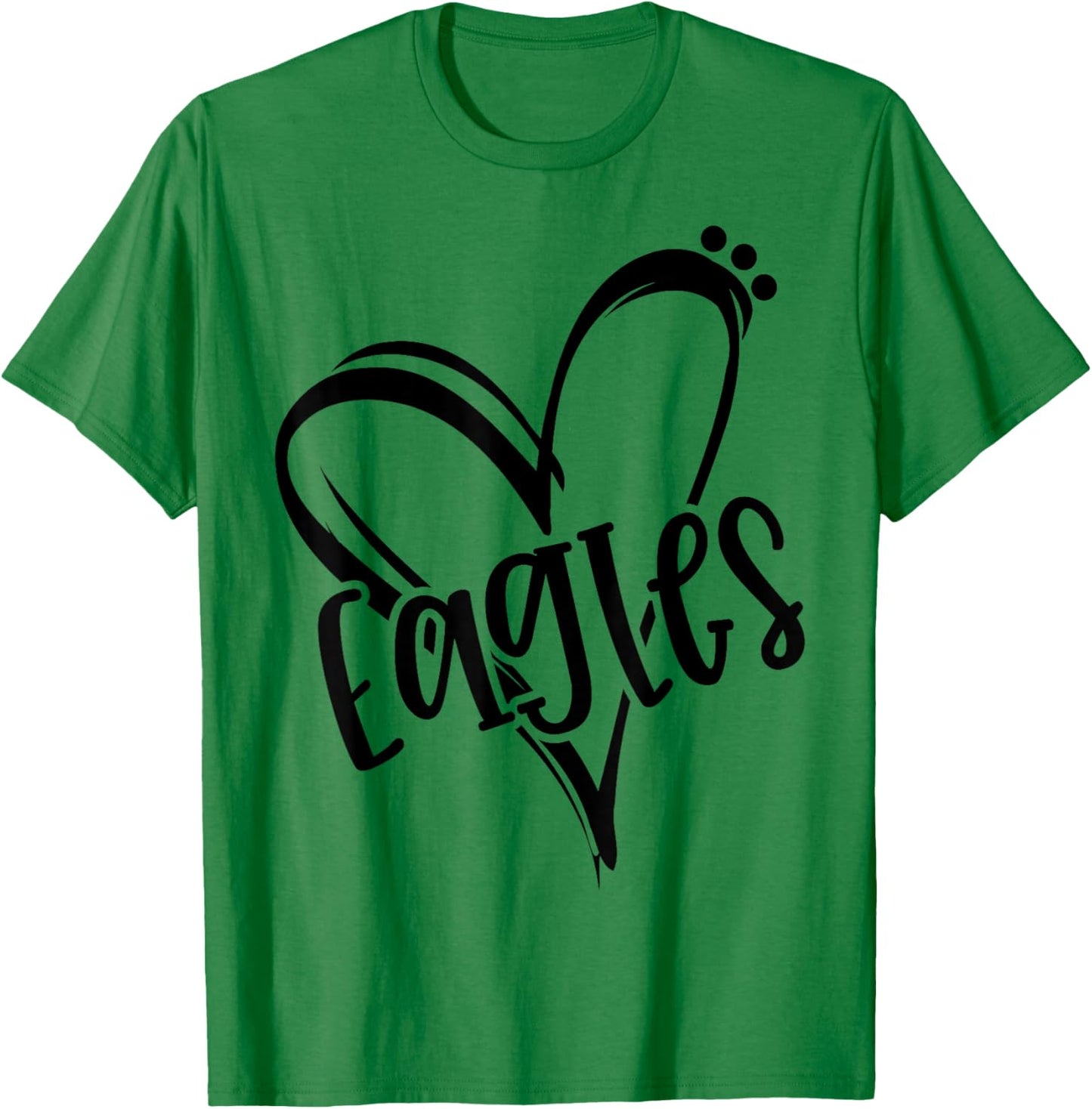 Eagles School Sports Fan Team Spirit Heart T-Shirt - T-Shirt | Irish Green