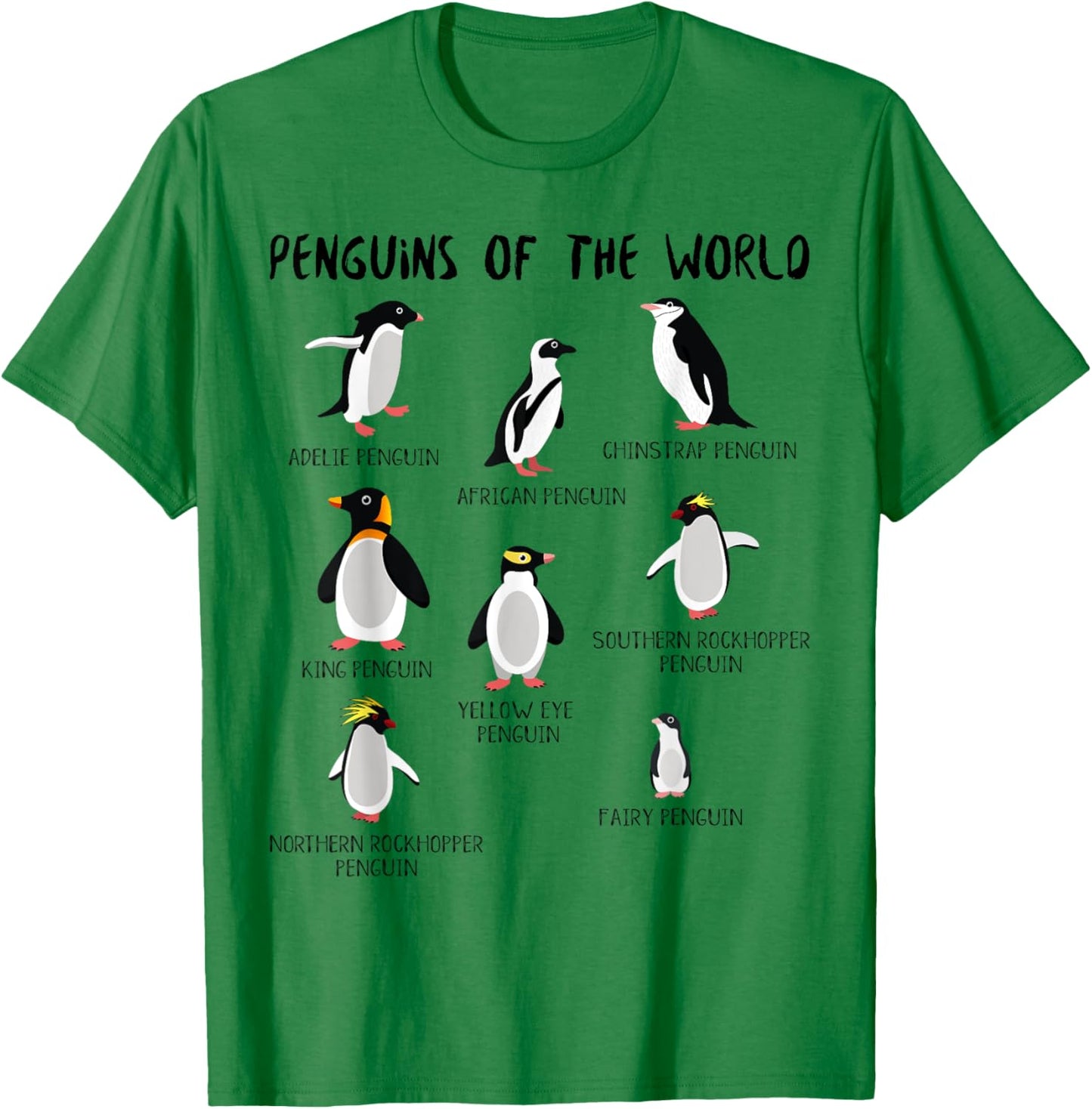 Penguin Animals Education for Kids Youth Teen Boys and Girls T-Shirt - T-Shirt | Irish Green