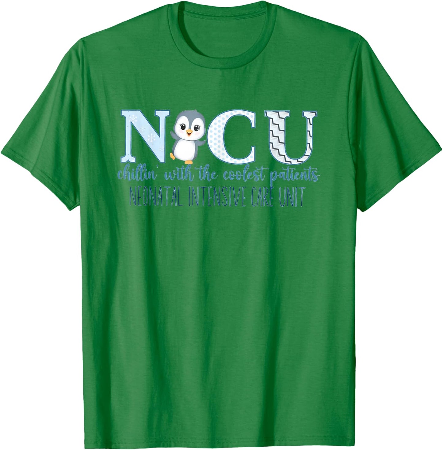 Winter NICU Nurse Cute Penguin Nurse NICU Holiday Christmas T-Shirt - T-Shirt | Irish Green