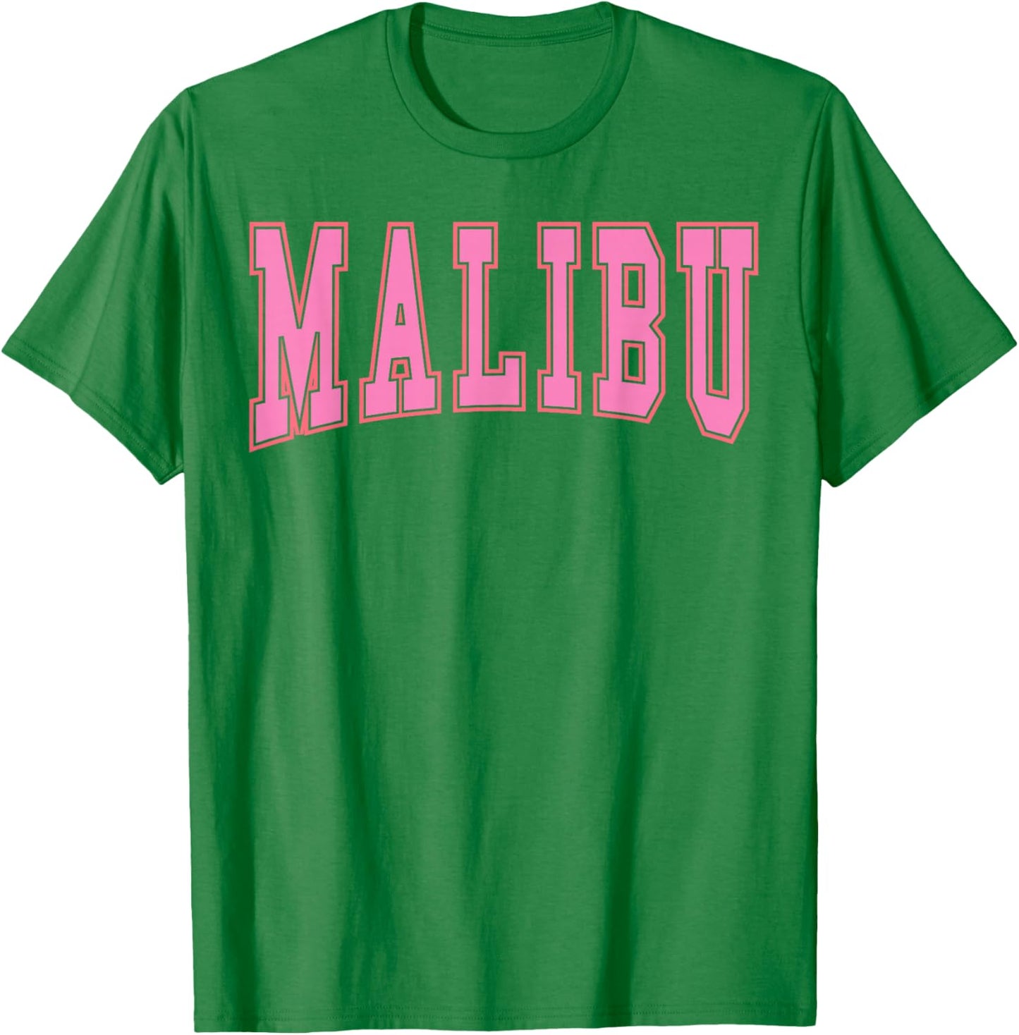 Preppy Varsity Pink Malibu California Teen Girls T-Shirt - T-Shirt | Irish Green