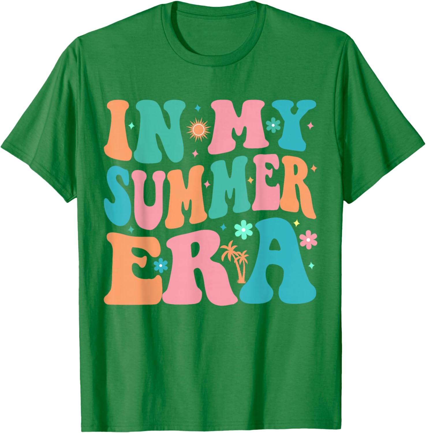 In My Summer Era Groovy Last Day of School Teacher Summer T-Shirt - T-Shirt | Irish Green