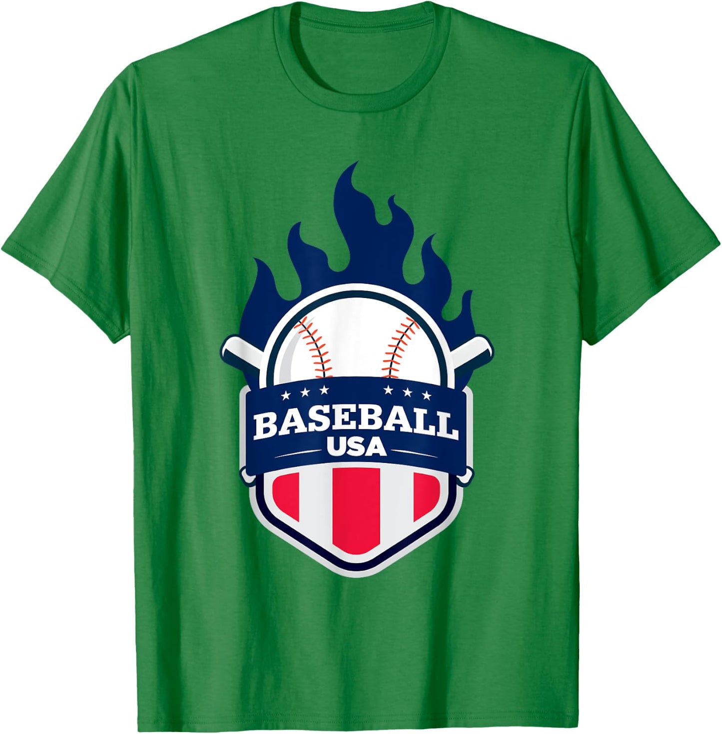 Baseball USA Support the Team Shirt USA Flag Playoff T-Shirt - T-Shirt | Irish Green