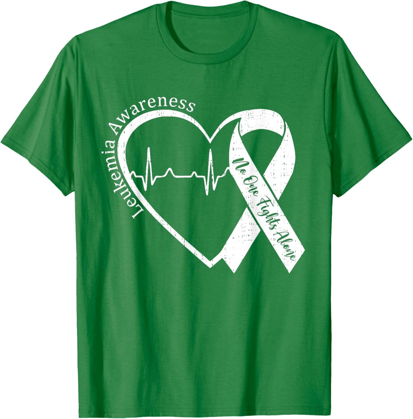 Leukemia Awareness Heart Orange Support Men Women Kids T-Shirt - T-Shirt | Irish Green