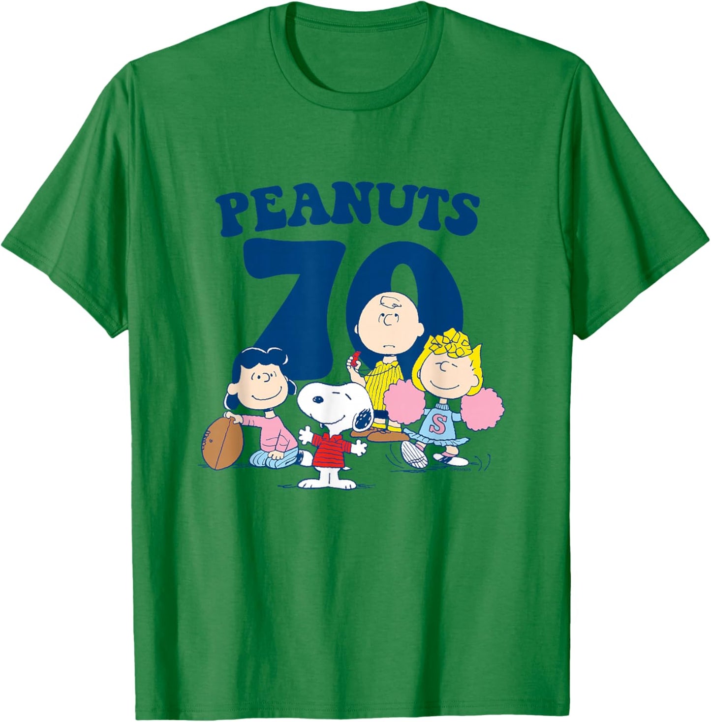 Peanuts - Snoopy Charlie Lucy Sally Football 70 Group T-Shirt - T-Shirt | Irish Green