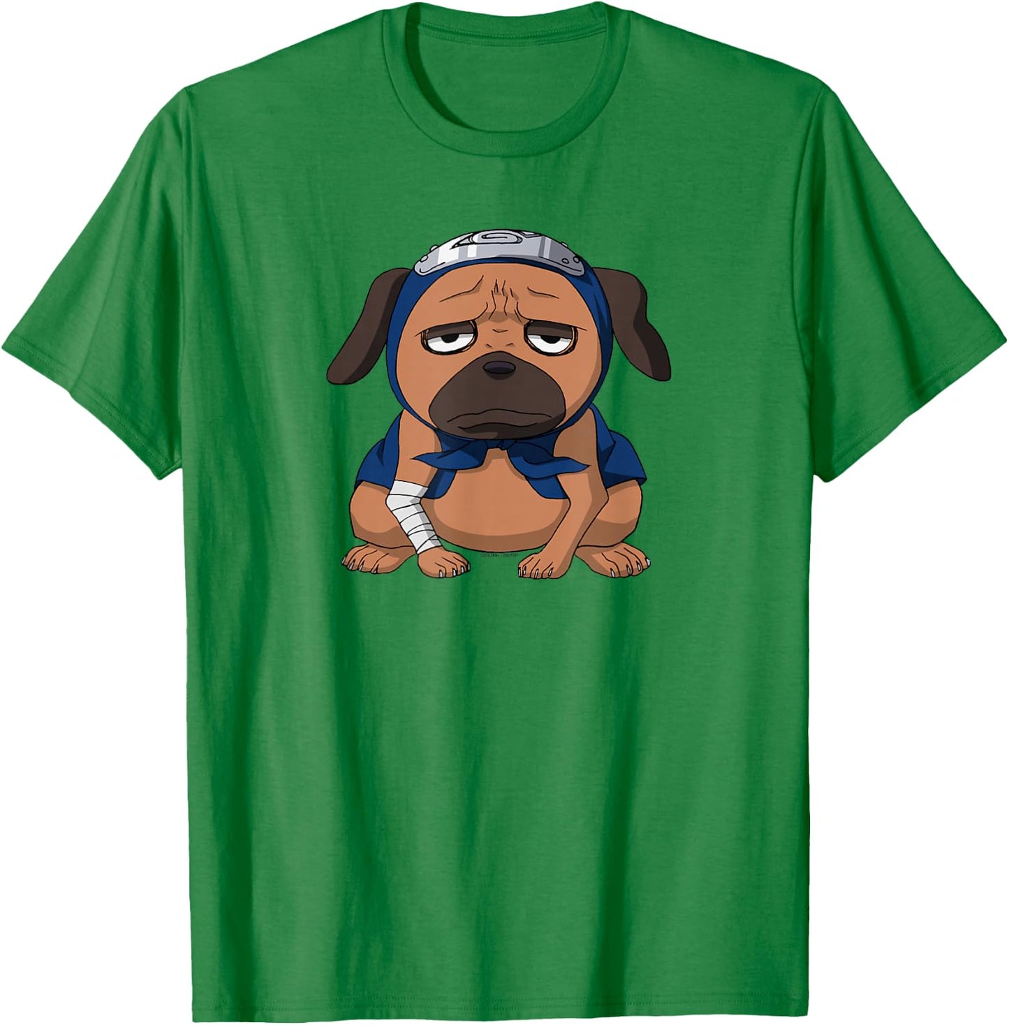 Naruto Shippuden Pakkun Ninja Hound Cute Dog Anime T-Shirt - T-Shirt | Irish Green