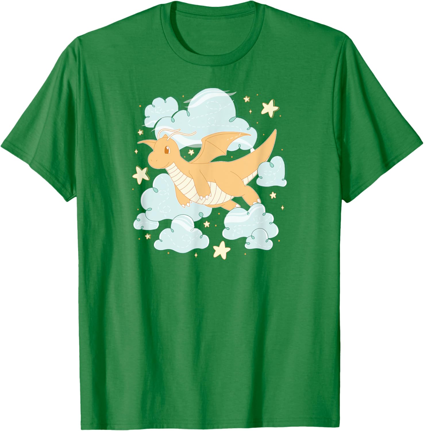 Pokémon - Celestial Pastel Dragonite Clouds White T-Shirt - T-Shirt | Irish Green