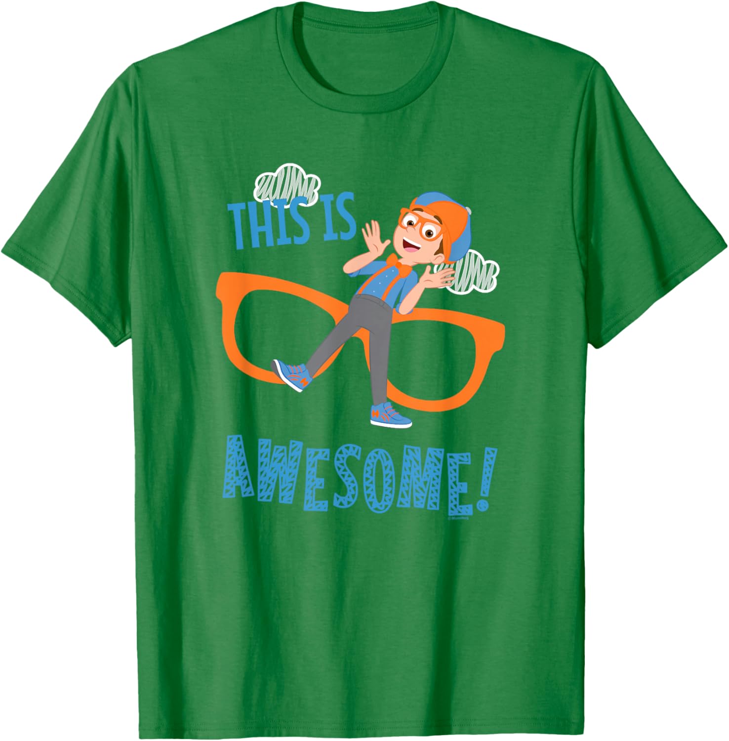 Blippi This is Awesome Glasses Small T-Shirt - T-Shirt | Irish Green