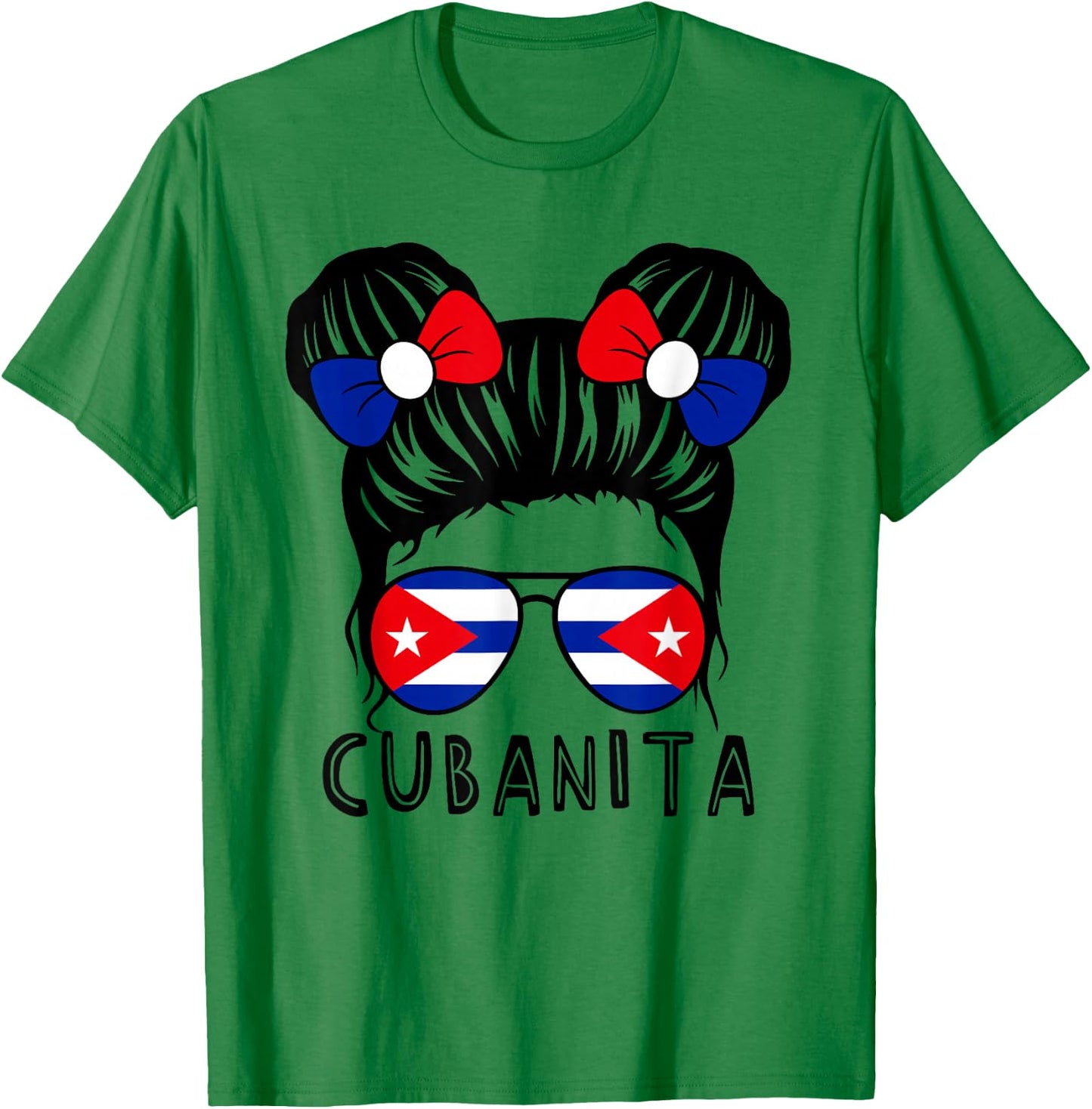 Cubanita Cuban Girl Cuba Flag Mes De La Herencia Hispana T-Shirt - T-Shirt | Irish Green