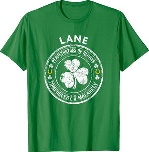 Lane Irish Family Name T-Shirt - T-Shirt | Irish Green