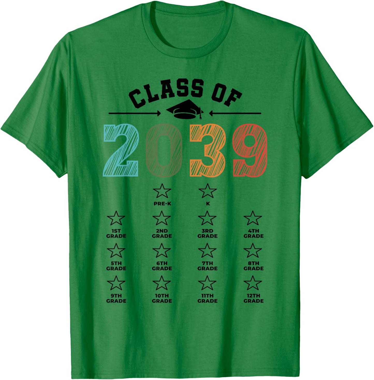 Class Of 2039 Shirt Mom Dad Checklist Pre-k 12th Grade 2039 T-Shirt - T-Shirt | Irish Green