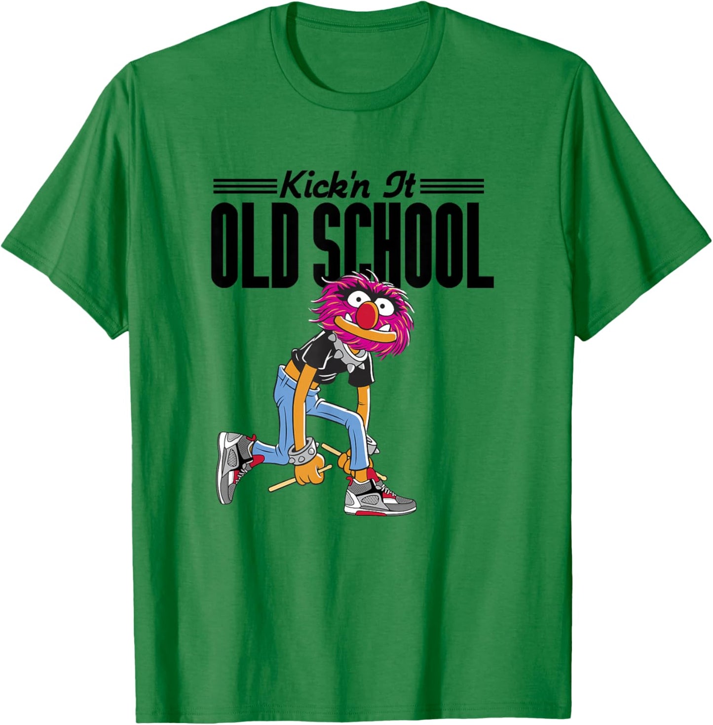 Disney The Muppets Kick'n It Old School Vintage Retro Animal T-Shirt - T-Shirt | Irish Green