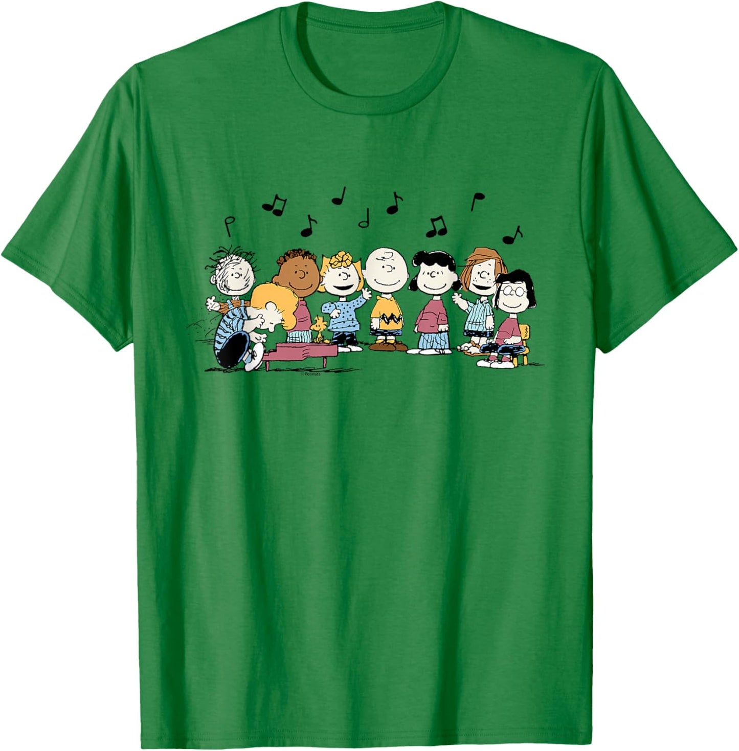 Peanuts - Schroeder Pigpen Franklin Lucy Charlie Sally Music T-Shirt - T-Shirt | Irish Green
